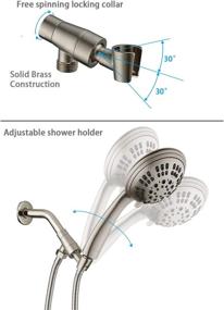 img 1 attached to 🚿 G-Promise High Pressure Shower Head with 6 Spray Settings, Hand Held Shower Head including Adjustable Solid Brass Shower Arm Mount and Extra Long Flexible Stainless Steel Hose in Brushed Nickel Finish