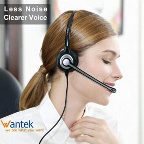 img 2 attached to 🎧 Noise-Cancelling RJ9 Telephone Headsets Compatible with Cisco Office Phones, Plantronics M12 M22 - Wantek Phone Headset with Microphone