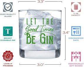 img 3 attached to 🍸 Unique Let the Good Times Be Gin Glass - Funny Lowball Glasses for Him or Her - Unforgettable Birthday Gift for Friends, Family & Spouses - 11 oz Rocks Bar Cups