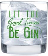 🍸 unique let the good times be gin glass - funny lowball glasses for him or her - unforgettable birthday gift for friends, family & spouses - 11 oz rocks bar cups logo