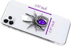 img 2 attached to 📱 ETRY Подставка для пальца на телефоне с кольцом: роскошный дизайн Spider Diamond с вращением на 360 градусов и надежным захватом - совместима со всеми смартфонами и планшетами.