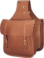 👜 weaver leather chap leather saddle bag | genuine brown leather | 11" x 12" x 4" | durable, stylish riding accessory logo