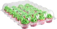 🧁 katgely 24 disposable cupcake box container - pack of 6 - deep dome for tall frosting decoration - plastic - pba free: the perfect cupcake storage solution логотип