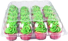 img 2 attached to 🧁 Katgely 24 Disposable Cupcake Box Container - Pack of 6 - Deep Dome for Tall Frosting Decoration - Plastic - PBA Free: The Perfect Cupcake Storage Solution