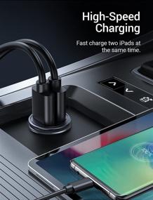 img 1 attached to 🚗 AINOPE [2-Packs] All Metal Mini Car Charger Adapter: 4.8A Flush Fit for iPhone, iPad, Galaxy - Black