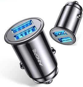img 4 attached to 🚗 AINOPE [2-Packs] All Metal Mini Car Charger Adapter: 4.8A Flush Fit for iPhone, iPad, Galaxy - Black
