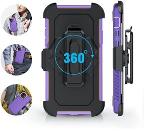 img 1 attached to 📱 High-Performance BENTOBEN iPhone 11 Case | Full Body Rugged Hybrid Shockproof Cover for Men and Boys with Kickstand, Belt Clip Holster - Purple/Pink