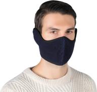 unisex winter ski mask outdoor protect face cover earmuffs balaclava cycling bicycle motorcycle mask (dark blue) logo