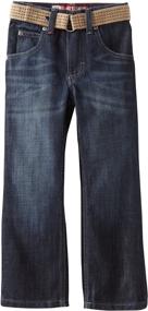 img 2 attached to 👖 Boys' Slim Straight Leg Jean with Belted Dungarees