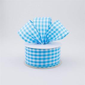 img 1 attached to Turquoise White Gingham Check Ribbon