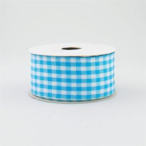 img 2 attached to Turquoise White Gingham Check Ribbon