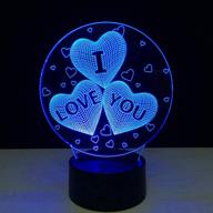❤️ ledmomo 3d i love you heart night light: touch & remote control, 7 color changing illusion lamp for home decor & valentine's gift - kids, girls, and nursery bedroom логотип