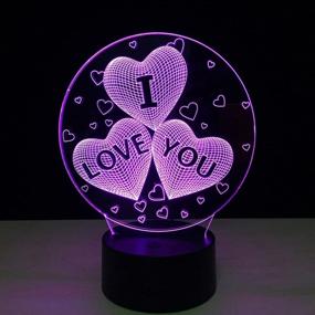 img 2 attached to ❤️ LEDMOMO 3D I Love You Heart Night Light: Touch & Remote Control, 7 Color Changing Illusion Lamp for Home Decor & Valentine's Gift - Kids, Girls, and Nursery Bedroom