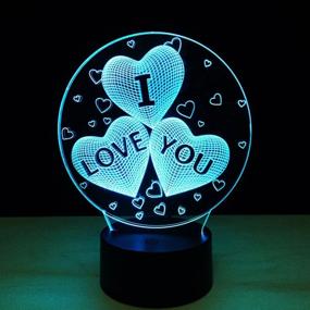 img 1 attached to ❤️ LEDMOMO 3D I Love You Heart Night Light: Touch & Remote Control, 7 Color Changing Illusion Lamp for Home Decor & Valentine's Gift - Kids, Girls, and Nursery Bedroom