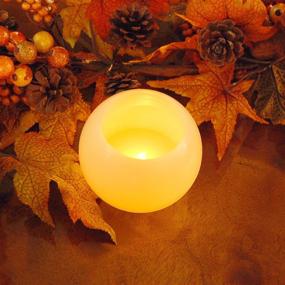 img 2 attached to 🕯️ Lumabase 93902 Cream 4-Inch Round Wax LED Battery Operated Candle