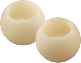 img 3 attached to 🕯️ Lumabase 93902 Cream 4-Inch Round Wax LED Battery Operated Candle