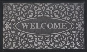 img 4 attached to 🚪 Premium Extra Durable Door Mat - Welcome Mats for Front Door with Non-Slip Rubber - Waterproof & Easy to Clean - Ideal for Home Entrance, Garage, Patio