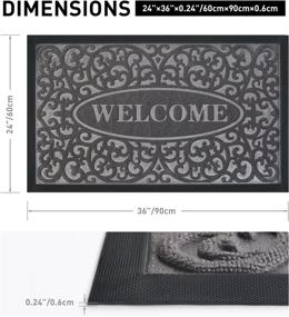 img 3 attached to 🚪 Premium Extra Durable Door Mat - Welcome Mats for Front Door with Non-Slip Rubber - Waterproof & Easy to Clean - Ideal for Home Entrance, Garage, Patio