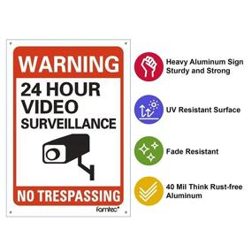 img 3 attached to Famtec Video Surveillance Glow Dark Signs