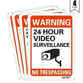 img 4 attached to Famtec Video Surveillance Glow Dark Signs