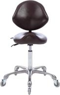 frniamc rolling saddle stool with backrest: ergonomic office chair for vr gaming, salon, medical clinic & more (brown) logo