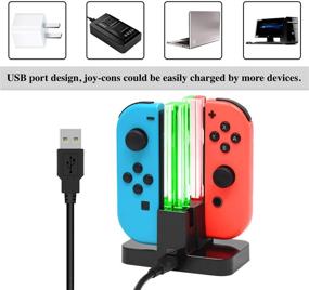 img 1 attached to 🎮 Zadii Nintendo Switch Accessories Bundle: Tennis Racket, Steering Wheel, Charging Dock, Case & Screen Protector