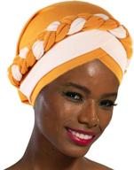 stylish black stretch braid head wrap for women - woeoe african turban inspired by india's fashion logo