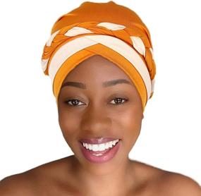 img 1 attached to Stylish Black Stretch Braid Head Wrap for Women - Woeoe African Turban Inspired by India's Fashion