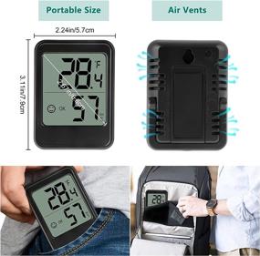 img 2 attached to 🌡️ EEEKit 2-Pack Mini Room Thermometer and Humidity Monitor - Digital Hygrometer for Home, Greenhouse, Basement, Humidor & Guitar