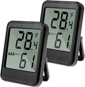 img 4 attached to 🌡️ EEEKit 2-Pack Mini Room Thermometer and Humidity Monitor - Digital Hygrometer for Home, Greenhouse, Basement, Humidor & Guitar