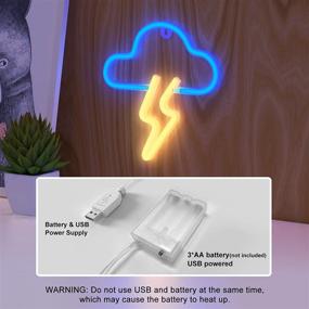 img 2 attached to 🌩️ iFreelife Neon Signs: Cloud Lights Lightning Bolt Neon Sign Decor for Bedroom - Aesthetic Cloud Night Light, LED Cloud Lightning Neon Art Wall Decor, Home Décor, Bar, Perfect Teenage Girl Gift