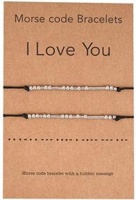 img 4 attached to 📿 Women's Morse Code Bracelet Set - Inspirational Jewelry Gift for Her - Morse Code Bracelet for Girls and Boys