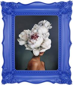 img 4 attached to 🖼️ SIMON'S SHOP 8x10 Baroque Style Picture Frame with Blue 10x8 Photo Frame