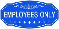 employees only victorian door/wall sign (blue) - small 3&#34 logo