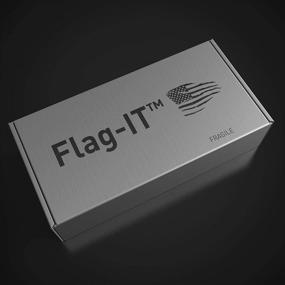 img 1 attached to Flag-It Car Truck Emblem Stainless Steel Black USA (Black Line Regular)