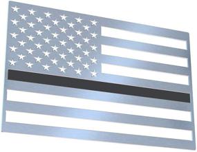 img 4 attached to Flag-It Car Truck Emblem Stainless Steel Black USA (Black Line Regular)