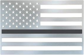 img 3 attached to Flag-It Car Truck Emblem Stainless Steel Black USA (Black Line Regular)