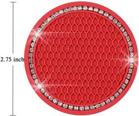 img 3 attached to Универсальные подстаканники для автомобиля SUNACCL Bling Travel с кристаллами страз - аксессуары для автомобиля (набор из 2 шт., красные)