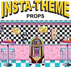 img 1 attached to 🥤 Soda Shop Tables & Stools Props - Party Accessory (1 count) - Pack of 2