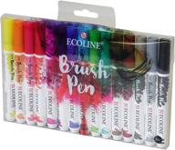 🖌️ vibrantly colored royal talens ecoline liquid watercolor brush pens - set of 15 (11509003) логотип