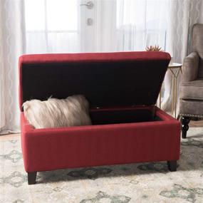 img 1 attached to 🔴 Enhance Your Décor with the Stylish Mataeo Red Fabric Storage Ottoman: Ample Storage Solution with a Pop of Color!