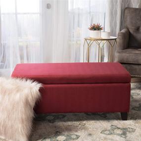 img 3 attached to 🔴 Enhance Your Décor with the Stylish Mataeo Red Fabric Storage Ottoman: Ample Storage Solution with a Pop of Color!