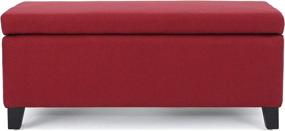 img 4 attached to 🔴 Enhance Your Décor with the Stylish Mataeo Red Fabric Storage Ottoman: Ample Storage Solution with a Pop of Color!