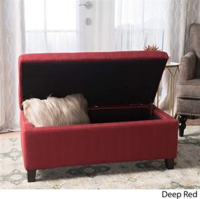 img 2 attached to 🔴 Enhance Your Décor with the Stylish Mataeo Red Fabric Storage Ottoman: Ample Storage Solution with a Pop of Color!