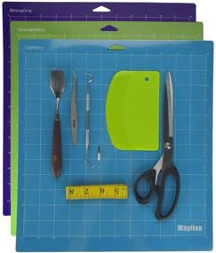 img 4 attached to 🌼 Weeding Tools for Vinyl+ 3X Adhesive Cutting Mat Variety Pack 12 x 12 - Ultimate Vinyl Weeding Tool Kit for Cricut Explore Air 2 Maker - Craft Vinyl Weeding Tools Set+