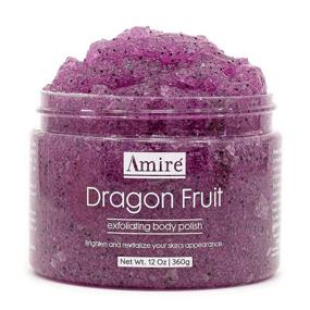 img 4 attached to 🍉 Enhancing Skin Vitality: Amire Dragon Fruit Jelly Exfoliating Body Scrub Polish for Exfoliating, Hydrating, and Brightening Skin, 12oz