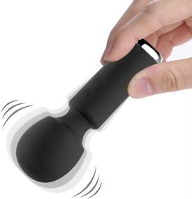 img 4 attached to 🐰 Sexrabbit Micro Wand Massager - Powerful Handheld Vibration Massager with 10 Modes, Waterproof & Cordless - Ideal for Muscle Aches, Sports Recovery, Neck, Shoulder, Back (Black)