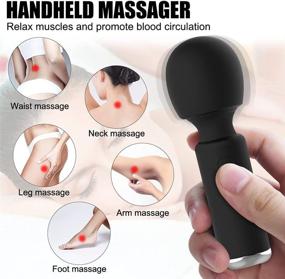 img 2 attached to 🐰 Sexrabbit Micro Wand Massager - Powerful Handheld Vibration Massager with 10 Modes, Waterproof & Cordless - Ideal for Muscle Aches, Sports Recovery, Neck, Shoulder, Back (Black)