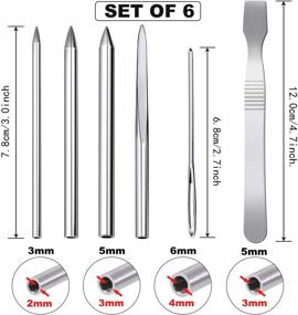 img 3 attached to 🧵 Paracord Stitching Set with 6 Pieces: FID Lacing Stitching Needles, Smoothing Tool, in 6 Sizes - Silvery