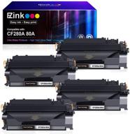 🖨️ e-z ink (tm) compatible toner cartridge replacement for hp 80a cf280a 80x cf280x 05a ce505a - laserjet pro 400 m401n m401dne m401dw mfp m425dw mfp m425dn (black, 4 pack) logo